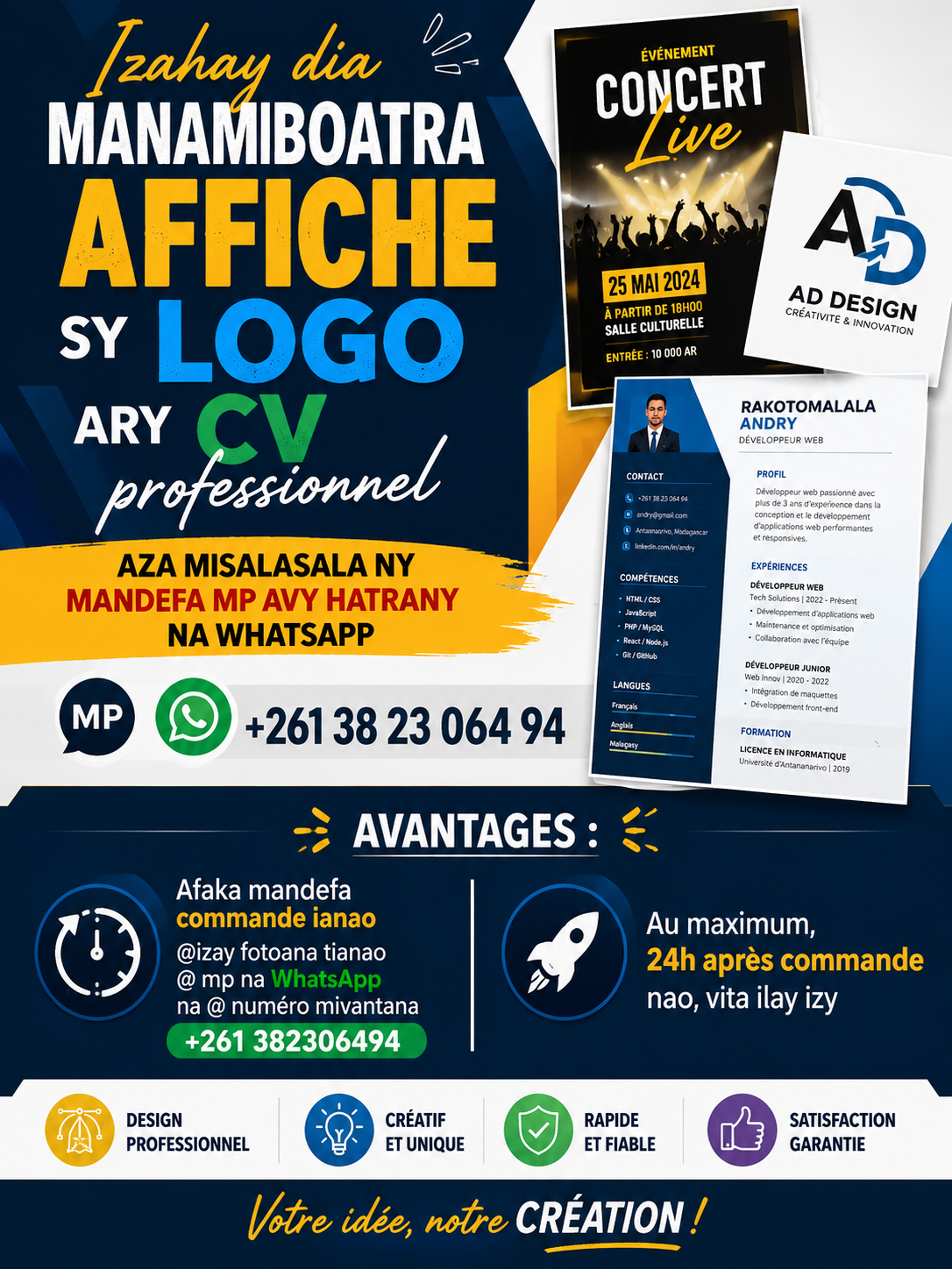 Affiche, Logo, CV